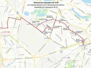 В связи с приостановкой движения трамвайного маршрута №6 продлен компенсационный автобусный маршрут А-89 «Поселок Новая стройка – Станция метро Бурнаковская» до остановки «Тоннель Московского вокзала»