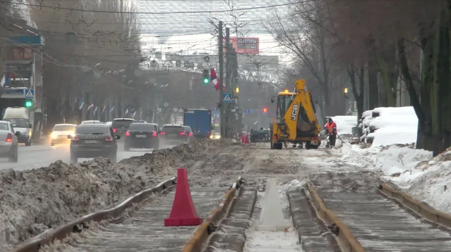 Реконструкция участка трамвайных путей в районе перекрестка улиц Коминтерна и 50-летия Победы идет по плану