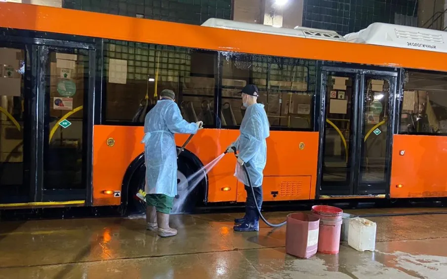 Минтранс проверил,как дезинфицируют нижегородские автобусы