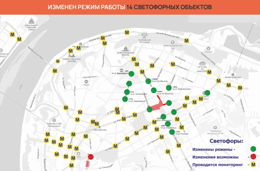 Мониторинг светофорных объектов ведется в Нижегородском и Советском районах