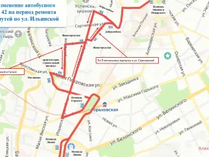 Временное изменение маршрута № 42 «Площадь Комсомольская – Площадь Минина и Пожарского»