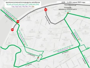 Движение общественного транспорта временно изменится в Нижегородском районе Нижнего Новгорода